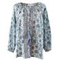 Block Printed Lilac Floral Cotton Blouse 'Cassidy', thumbnail 5 of 5