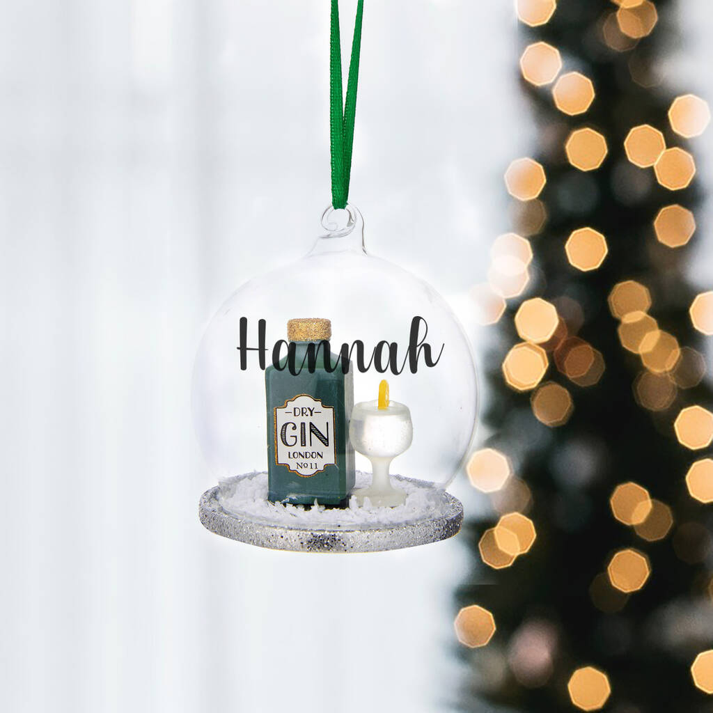 Personalised Glass Gin Bauble, 1 of 6