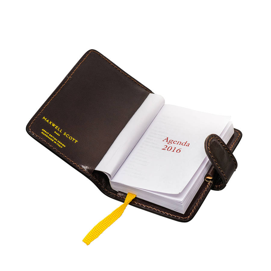 Personalised Luxury Leather Pocket Diary. 'the Alvito' By Maxwell Scott