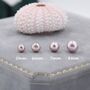 Genuine Purple Pink Pearl Stud Earrings, thumbnail 8 of 12