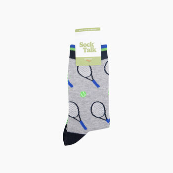 Tennis Bamboo Socks In Light Grey, 4 of 4