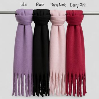 Plain Soft Blanket Tassel Scarf In 16 Colours, 7 of 10
