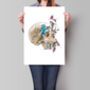 Human Skull Poster Print In Abstract Style, thumbnail 1 of 4