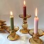 Amber Glass Candlesticks, thumbnail 1 of 5