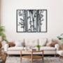 Bamboo Three Piece Panel Metal Wall Art, thumbnail 1 of 2