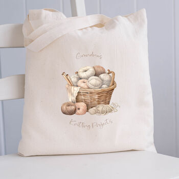 Personalised Knitting Projects Storage Tote Bag, 3 of 3