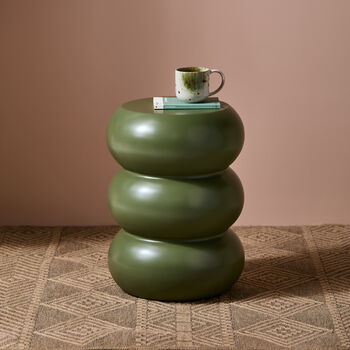 Essie Curvy Side Table In Olive, 4 of 5