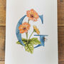 G Is For Gerbera Floral Initial, Personalised, thumbnail 2 of 6