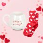 Gift Set Hug In A Mug And Heart Socks, thumbnail 1 of 8
