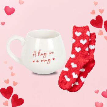 Gift Set Hug In A Mug And Heart Socks, 2 of 8