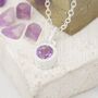 Amethyst February Birthstone Sterling Silver Stud Earrings, thumbnail 3 of 5
