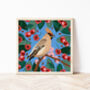 Waxwing And Cherries Print, thumbnail 1 of 2