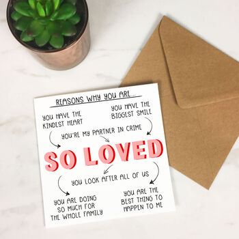 Personalised 'Reasons Why You Are So Loved' Card, 3 of 3