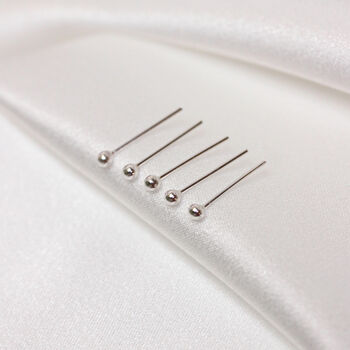 Five X Sterling Silver 2mm Ball Straight Nose Studs, 2 of 5