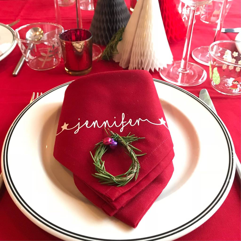 Personalised Christmas Napkins Star Design By The North Kind