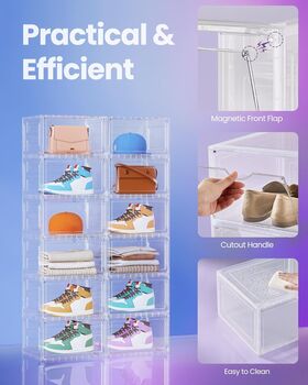 Stackable Shoe Boxes Set Of Six With Doors, 5 of 7