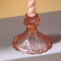 Vintage Art Deco Sowerby Glass Candlestick Pink, thumbnail 3 of 4