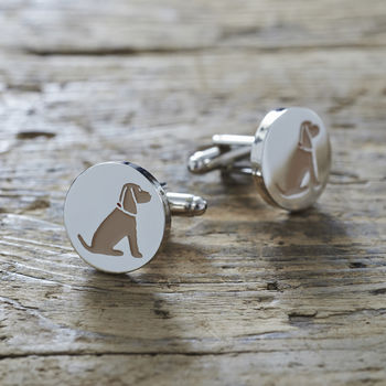 Daddy And Me Golden Cocker Spaniel Cufflinks And Tag, 2 of 8