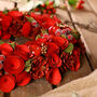 Giant Crimson Rose Table Candle Holder Wreath, thumbnail 4 of 4