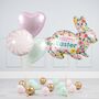 Candy Swirl Garden Floral Easter Bunny Balloon Package, thumbnail 1 of 4