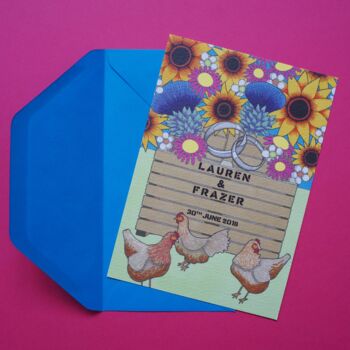 Bespoke Floral Illustrated Wedding Invitations, 4 of 6