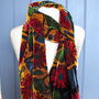 Hand Printed Velvet Scarf Daisy Ginkgo, thumbnail 1 of 5