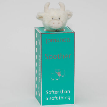 Personalised Embroidery Highland Cow Cream Toy Soother, 9 of 11