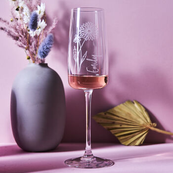 Personalised Birth Flower Champagne Flute, 2 of 5