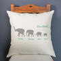 Personalised Herd Of Elephants Family Cushion, thumbnail 4 of 7
