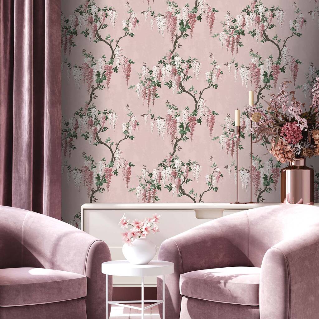 Wisteria Pink Bloom Wallpaper, 1 of 4
