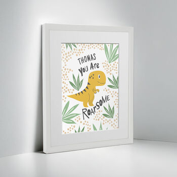 Personalised Dinosaur Children’s Nursery Framed Print, 2 of 10