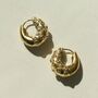 Coral Cz Gold Hoops, thumbnail 7 of 8