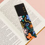 Personalised Leather Bookmark Playful Floral Print, thumbnail 1 of 4