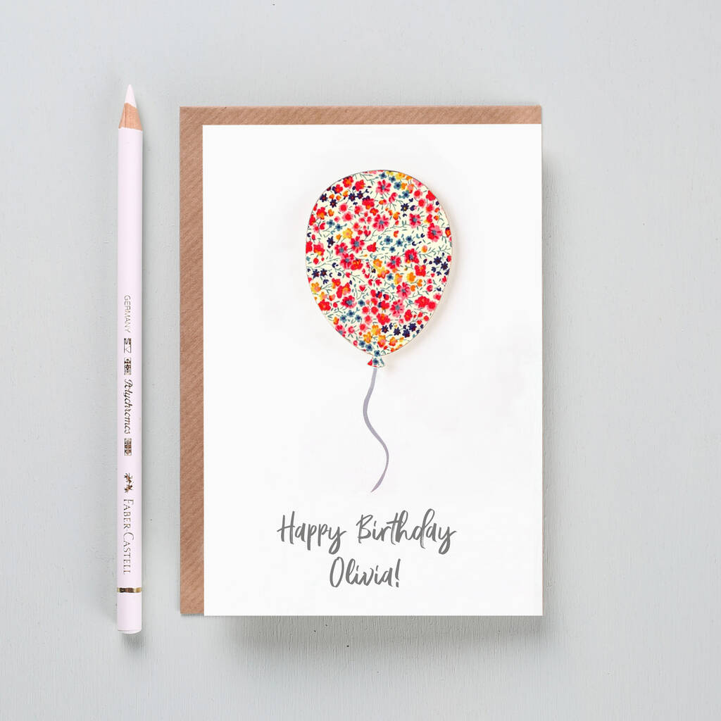 Personalised Liberty Childrens Balloon Birthday Card By Bombus