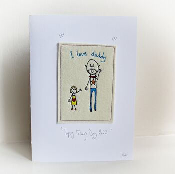 Personalised Embroidered Father's Day Card, 8 of 8