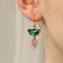 Art Deco Emerald Green Moon Earrings, thumbnail 2 of 6
