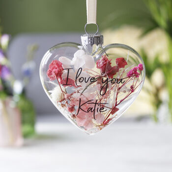 Couples Floral Glass Bauble Hanging Decoration, 10 of 12