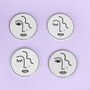 G Decor Set Of Four Abstract Face Coasters, thumbnail 1 of 7