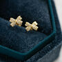 Gold Bow Stud Earrings, thumbnail 2 of 5