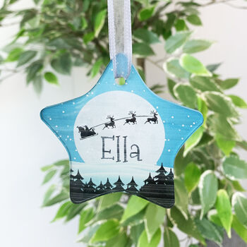 Personalised Christmas Eve Silhouette Bauble, 2 of 2