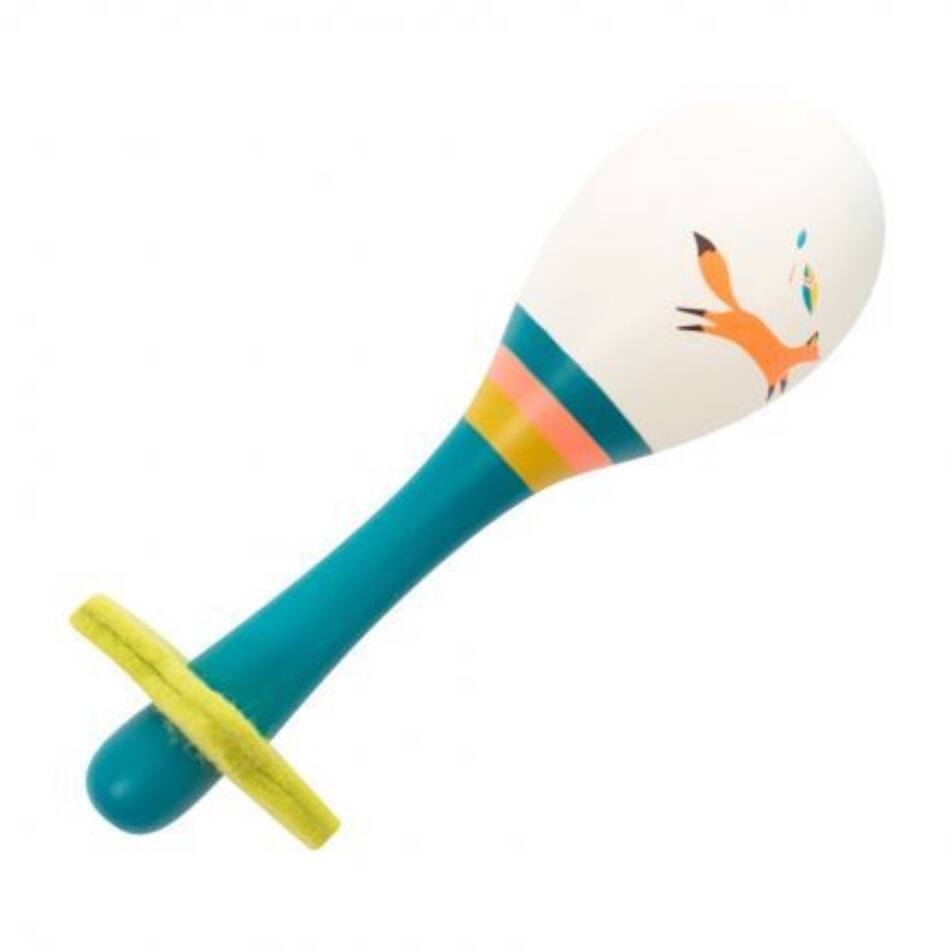 Image of White Fox Wooden Maraca