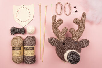 Mini Deer Head Knitting Kit, 3 of 8