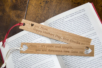Personalised Valentines Gift Oak Bookmark, 2 of 7
