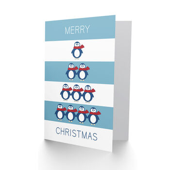 Tree Of Penguins Winter Christmas Card, 2 of 4