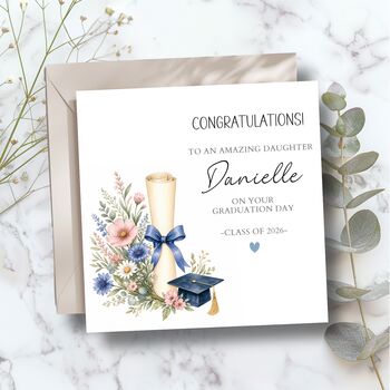 Graduation Floral Card, Phd, Masters Card For Her, 2 of 3