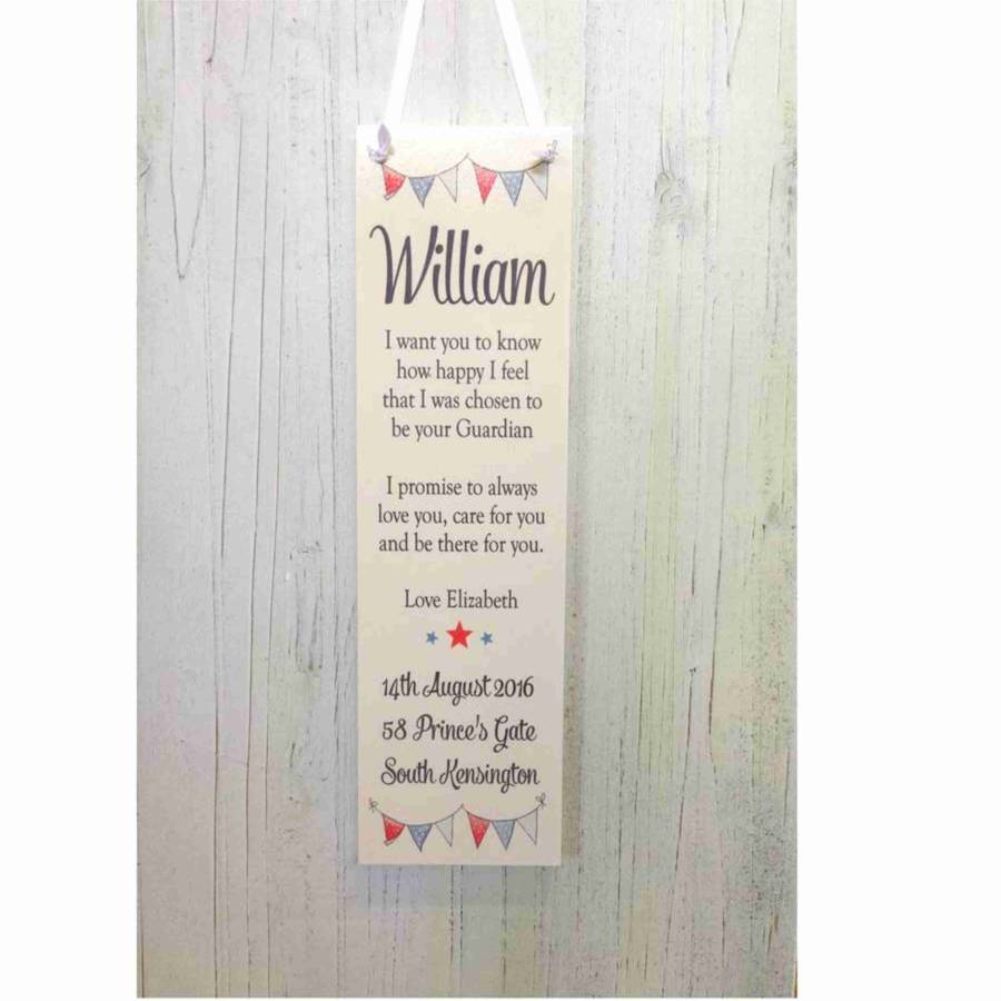 Baby Naming Plaque By Christening Gifts by Rose Cottage