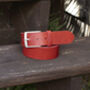 Premium Handmade Red English Leather Mens Belt, thumbnail 3 of 7
