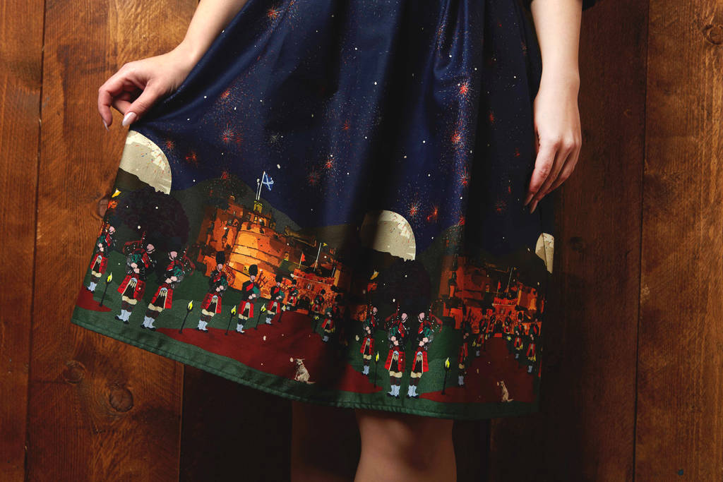 Cynthia Navy Edinburgh Castle Dress By Palava