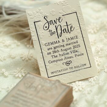 Wedding Save The Date Personalised Rubber Stamp, 3 of 3