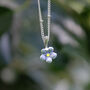 Forget Me Not Blue Flower Mini Pendant Necklace, thumbnail 1 of 5